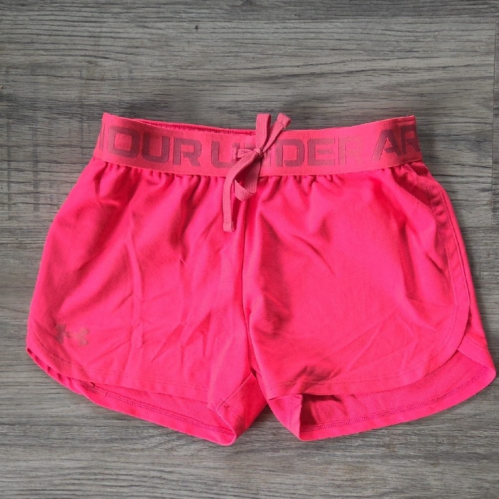 Under Armour Pink Athletic Shorts with Elastic Waistband